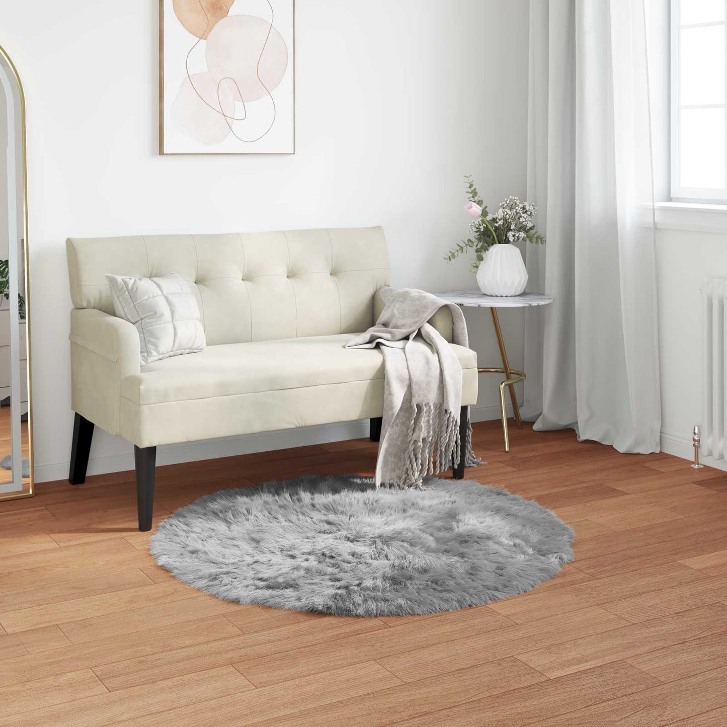 Tappeto in finta TAFALLA Grigio Ø 120 cm Poliestere