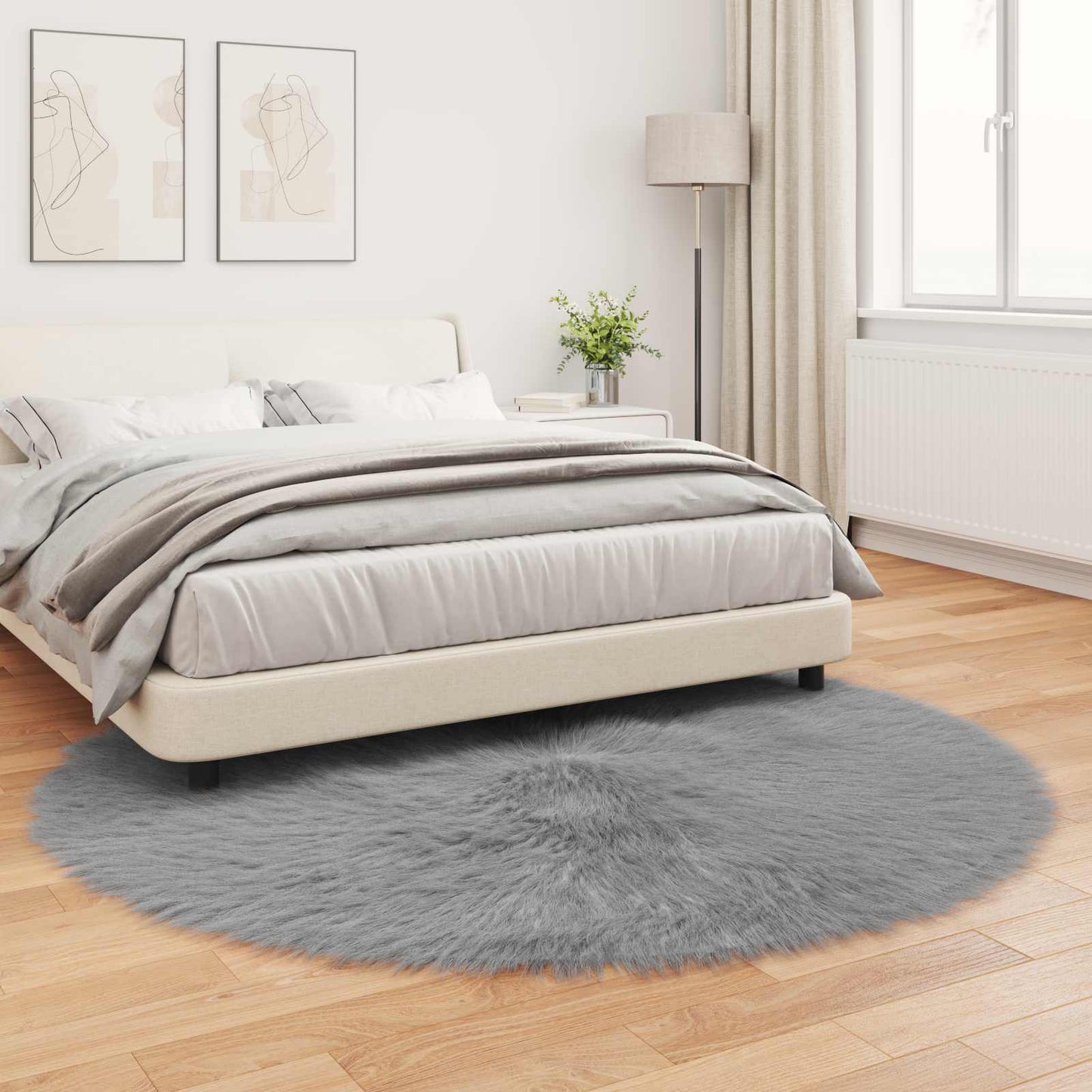 Tappeto Pecora Tafalla Grigio Ø 160 cm Poliestere