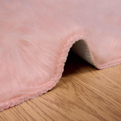 Tappeto in finta TAFALLA Rosa 80 x 150 cm Poliestere