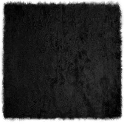 Tappeto Pecora Tafalla Nero 200 x 200 cm Poliestere