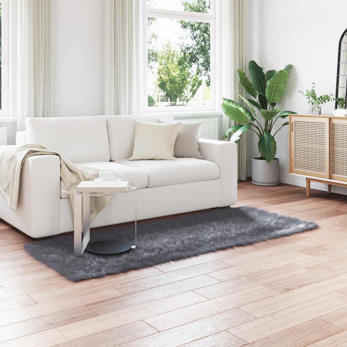 Tappeto Pecora Tafalla Antracite 80 x 200 cm Poliestere