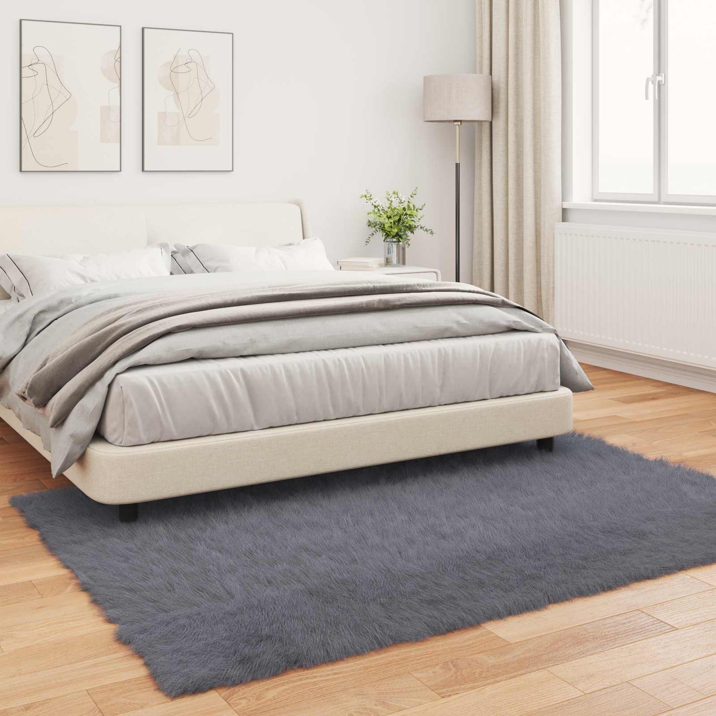 Tappeto Pecora Tafalla Antracite 140 x 200 cm Poliestere