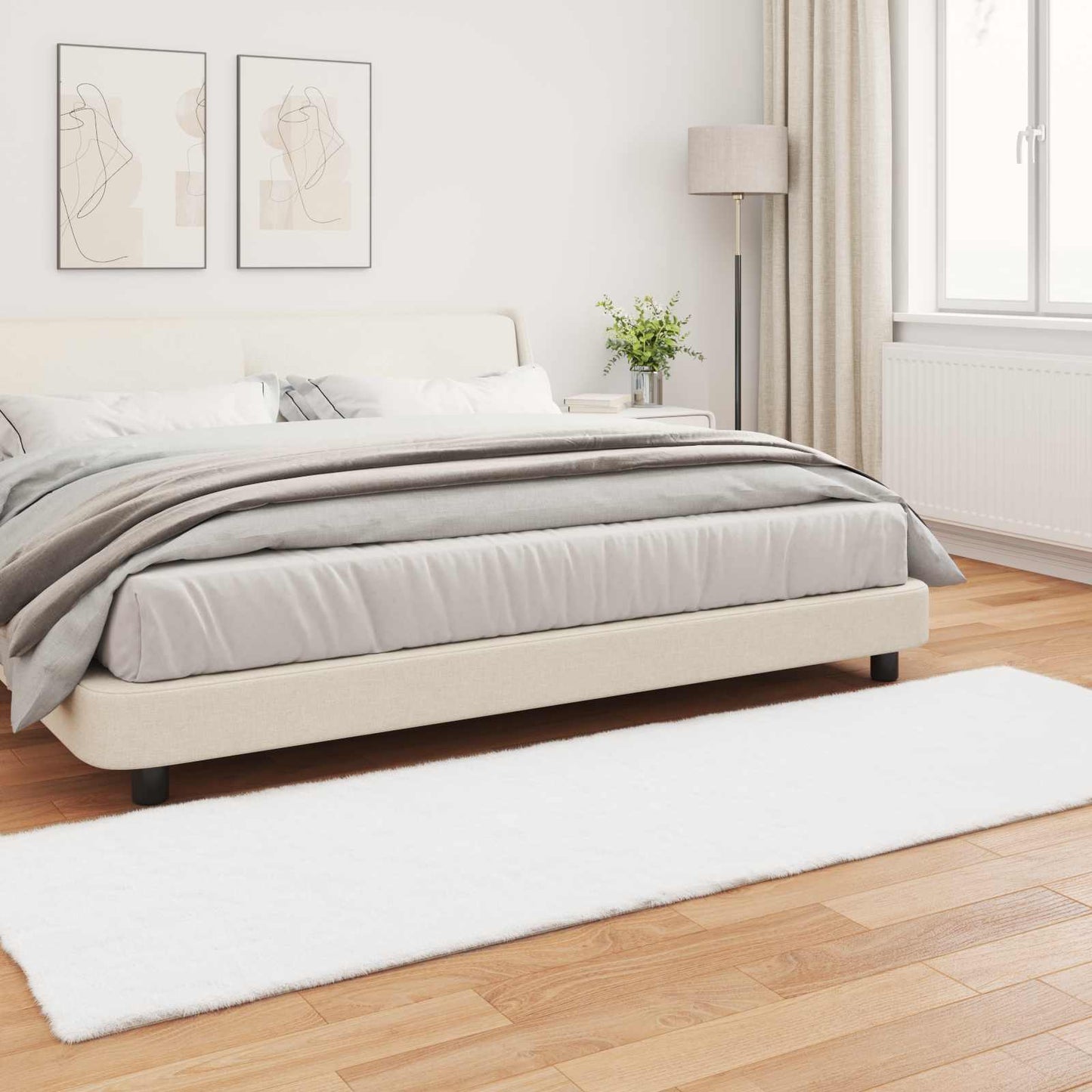 Tappeto in Pelliccia Sintetica di Coniglio Olite Bianco