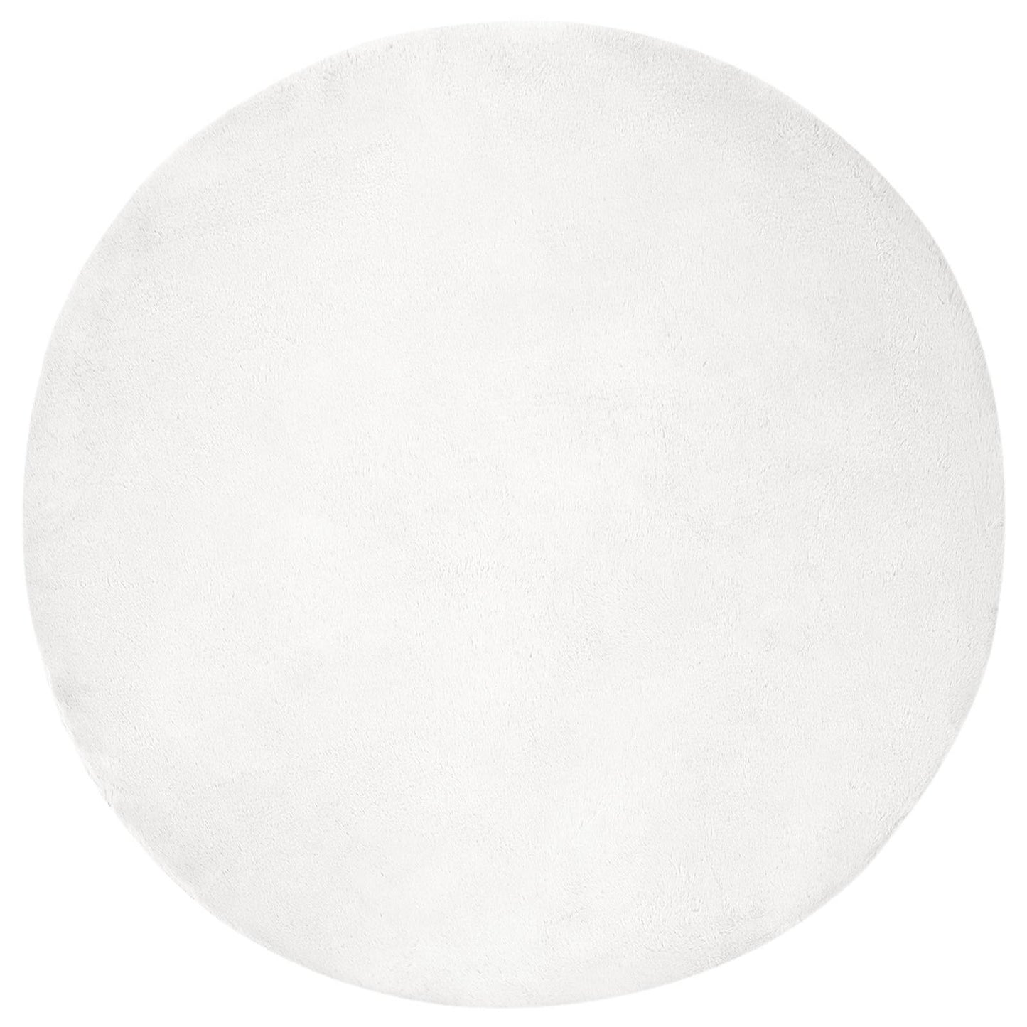 Tappeto in Pelliccia Sintetica di Coniglio Olite Bianco Ø 80 cm