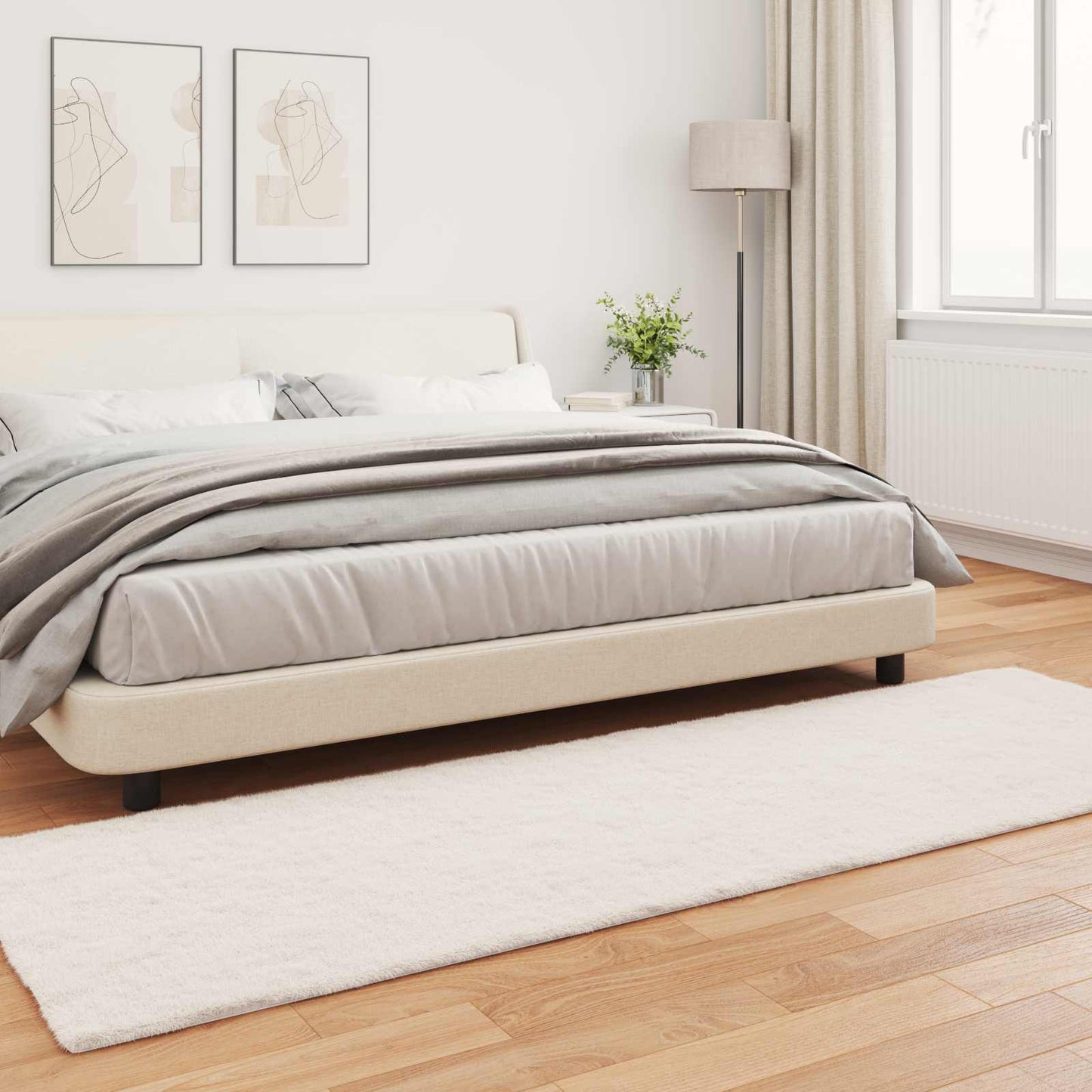 Tappeto in Pelliccia Sintetica di Coniglio Olite Crema