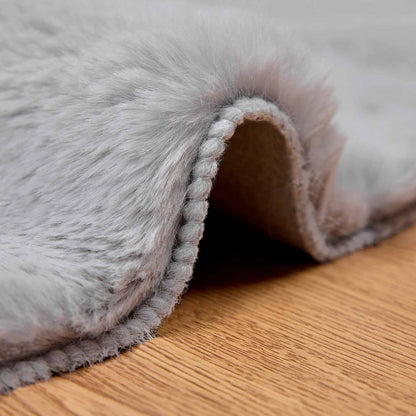 Tappeto in Pelliccia Sintetica di Coniglio Olite Grigio Ø 80 cm