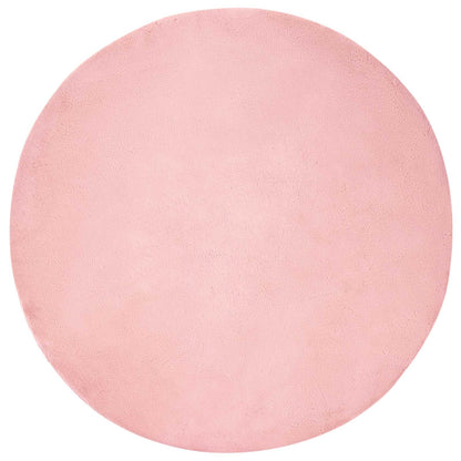 Tappeto in Pelliccia Sintetica di Coniglio Olite Rosa Ø 120 cm