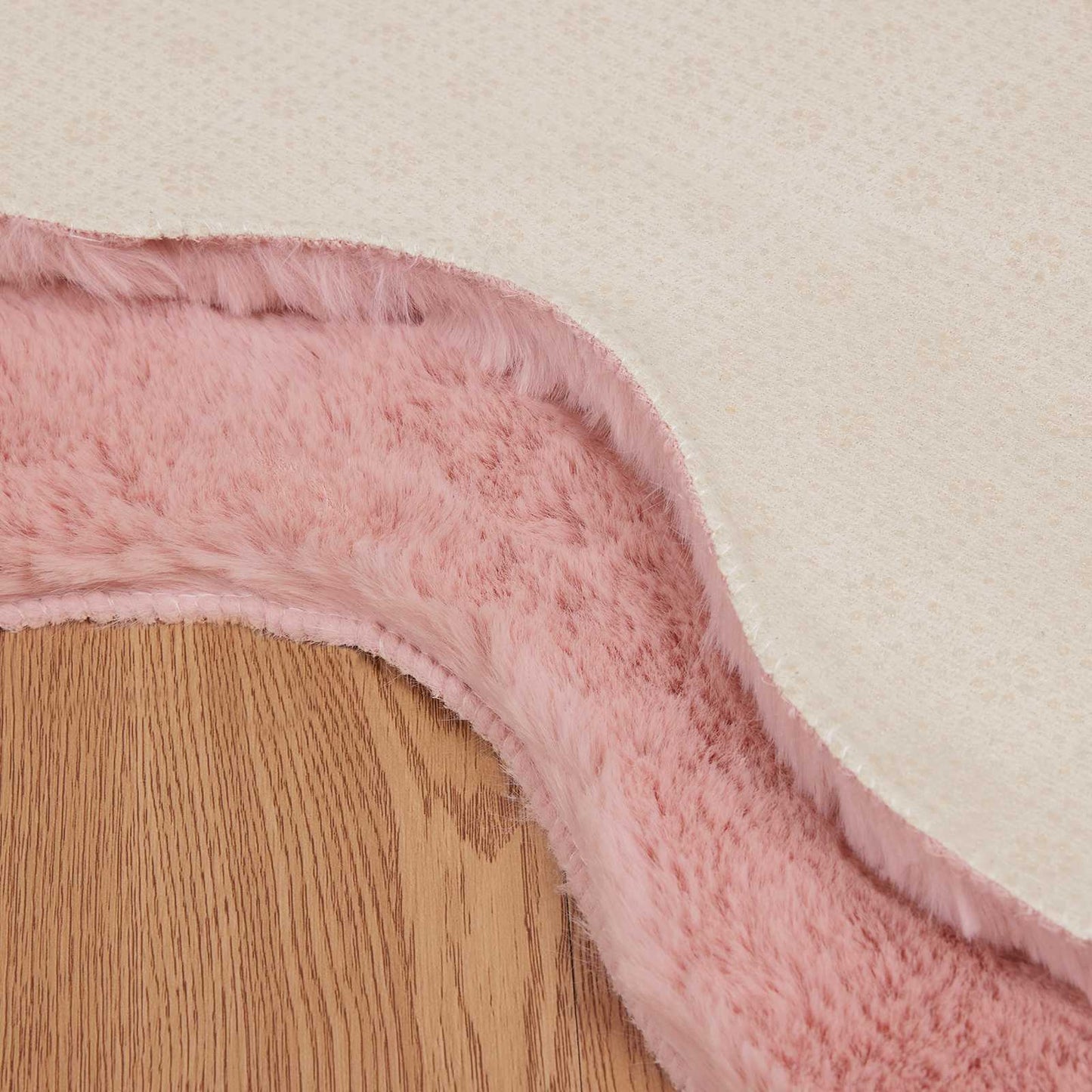 Tappeto in Pelliccia Sintetica di Coniglio Olite Rosa