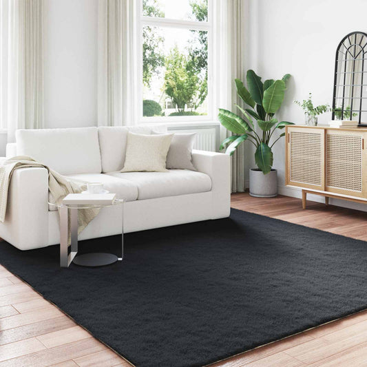 Tappeto in Pelliccia Sintetica di Coniglio Olite Nero