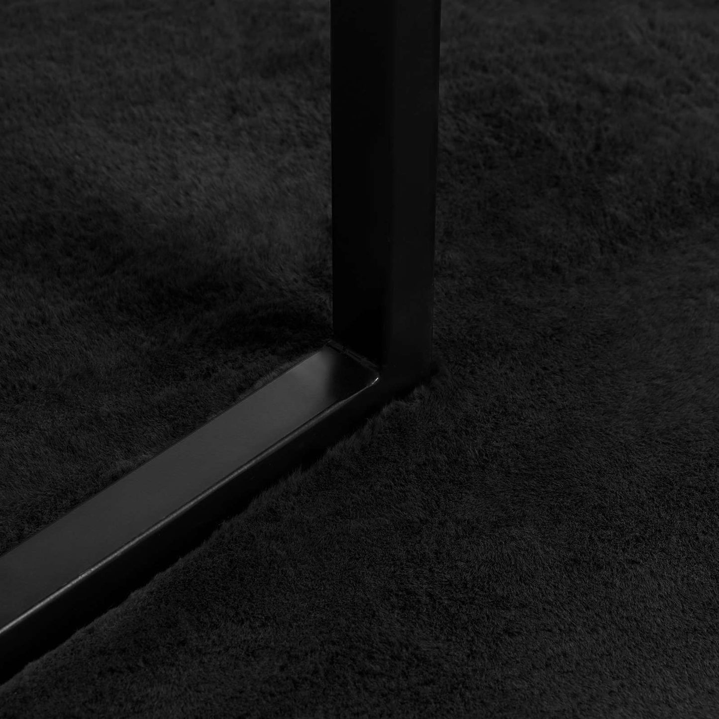 Tappeto in Pelliccia Sintetica di Coniglio Olite Nero Ø 120 cm