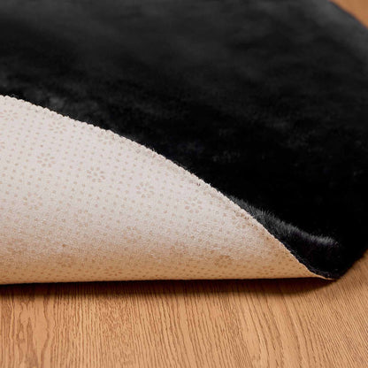Tappeto in Pelliccia Sintetica di Coniglio Olite Nero Ø 120 cm