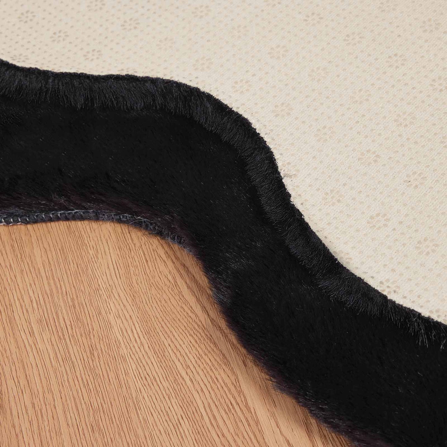 Tappeto in Pelliccia Sintetica di Coniglio Olite Nero