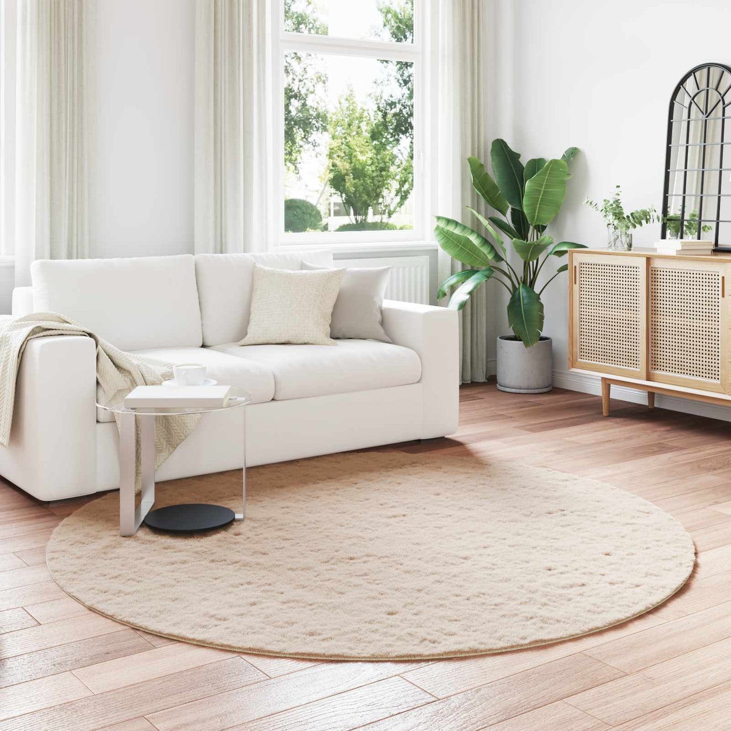 Tappeto in Pelliccia Sintetica di Coniglio Olite Talpa Ø 200 cm