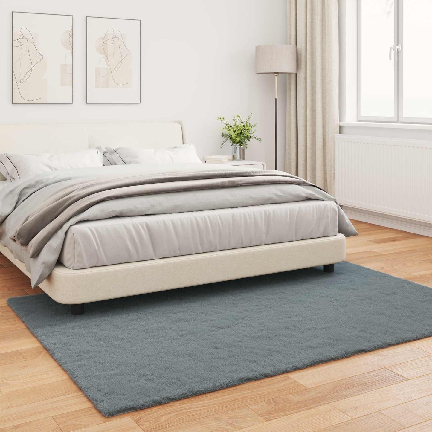 Tappeto in Pelliccia Sintetica di Coniglio Olite Antracite