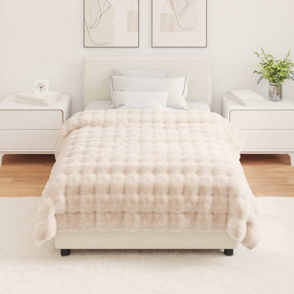 Coperta in Pelliccia di Coniglio Finta 4 pcs Beige 130 x 150 cm