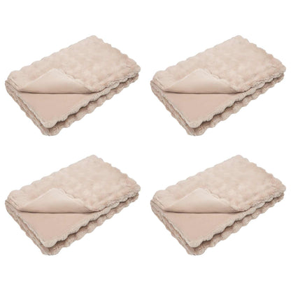 Coperta in Pelliccia di Coniglio Finta 4 pcs Beige 130 x 150 cm