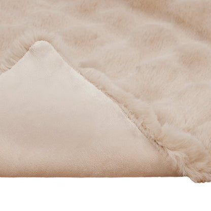 Coperta in Pelliccia di Coniglio Finta 4 pcs Beige 150 x 220 cm