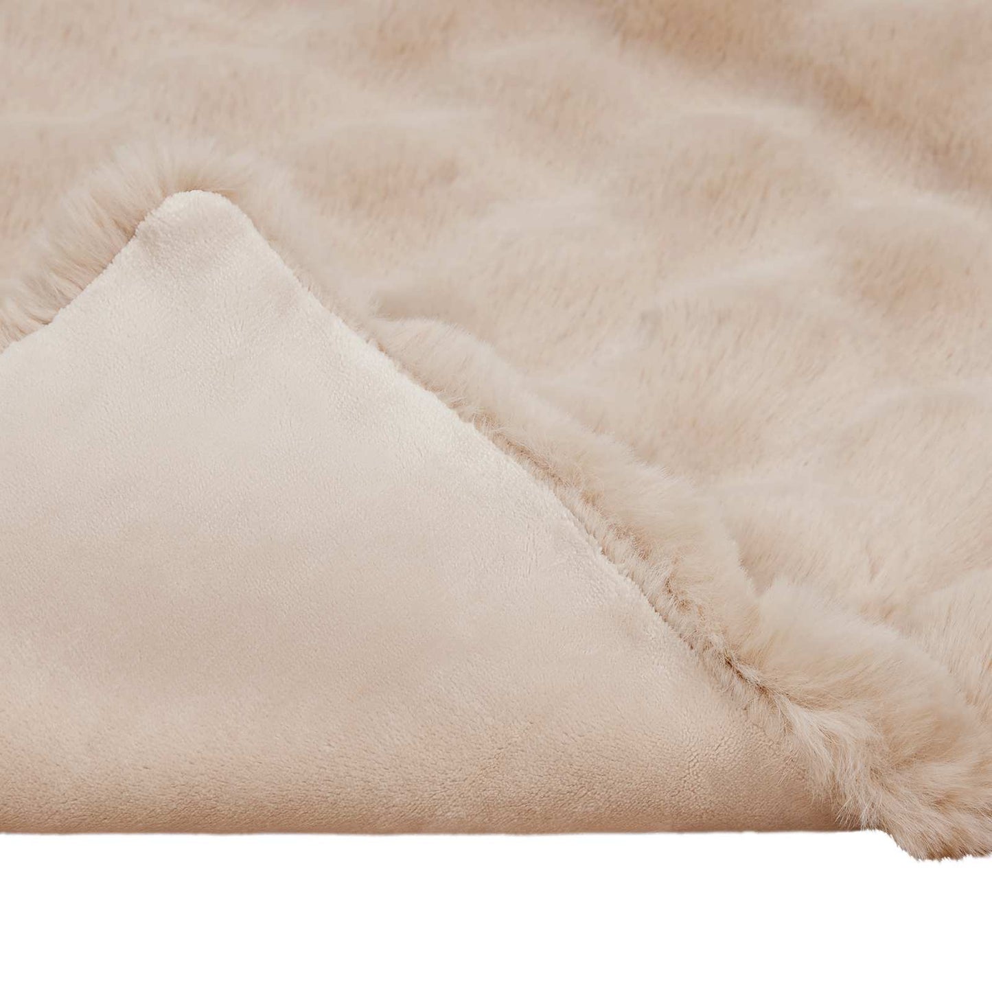 Coperta in Pelliccia di Coniglio Finta 4 pcs Beige 240 x 270 cm
