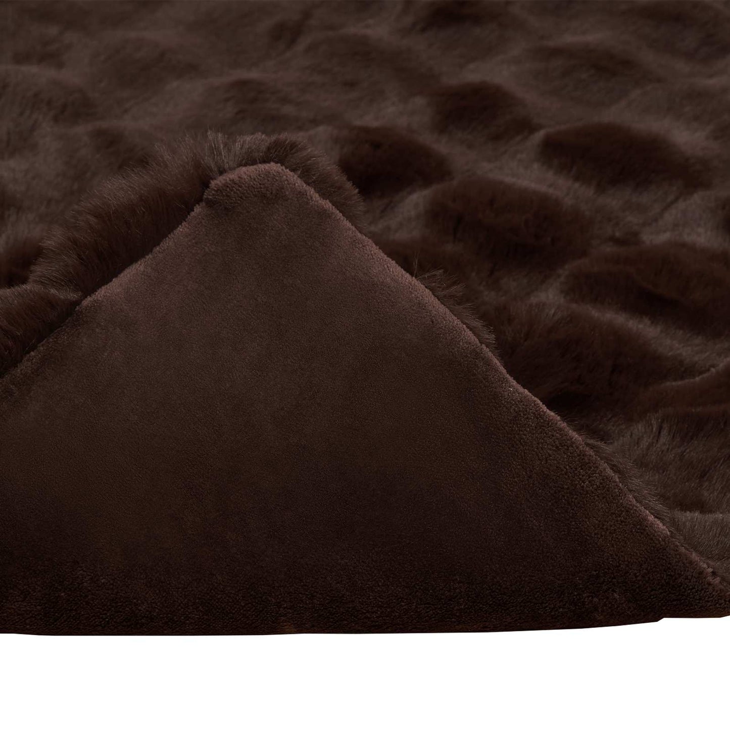 Coperta in Pelliccia di Coniglio Finta Cammello 130 x 150 cm