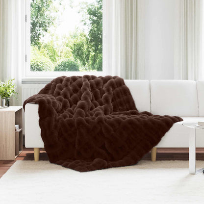 Coperta antiscivolo in sintetica di coniglio Olite Cammello