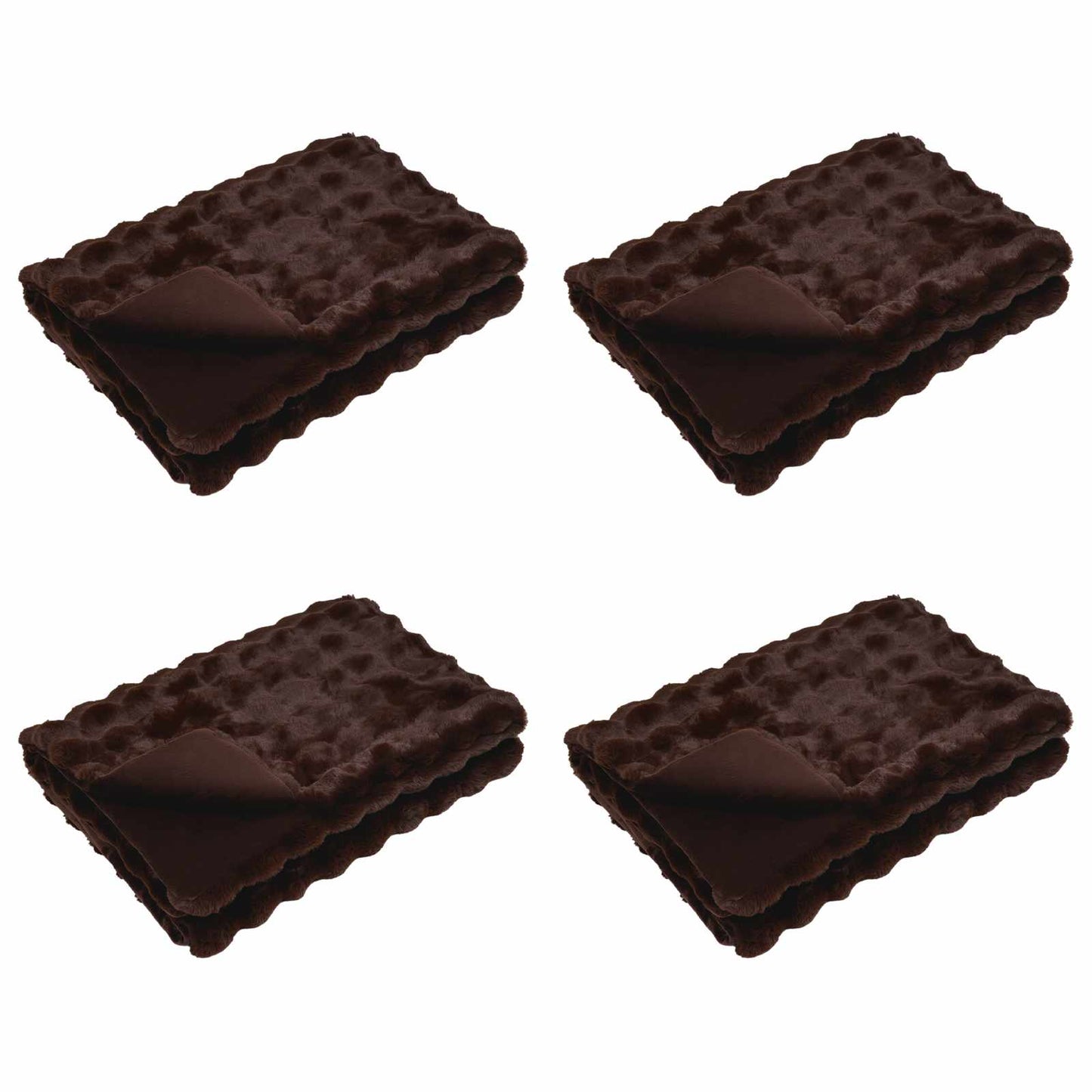 Coperta in Pelliccia di Coniglio Finta 4 pcs Cammello