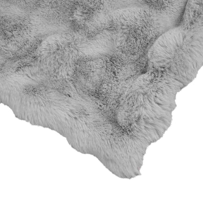 Coperta in Pelliccia di Coniglio Finta Grigio 150 x 220 cm