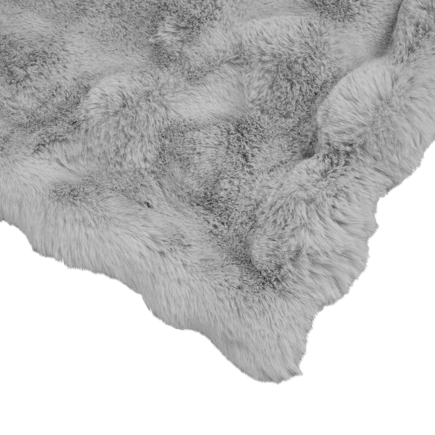 Coperta in Pelliccia di Coniglio Finta Grigio 220 x 240 cm