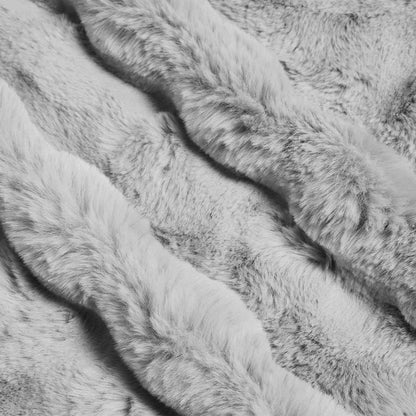 Coperta in Pelliccia di Coniglio Finta Grigio 220 x 240 cm