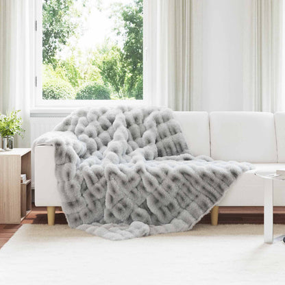Coperta antiscivolo in sintetica di coniglio Olite 4 pcs Grigio
