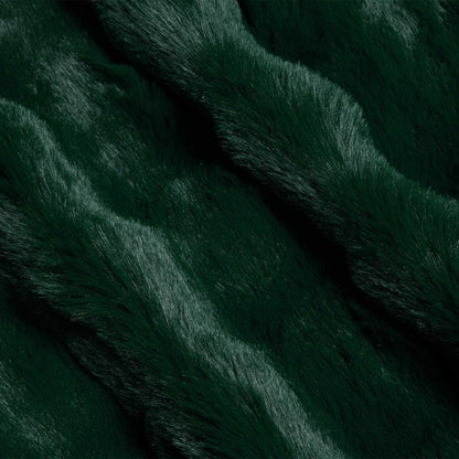 Coperta in Pelliccia di Coniglio Finta Verde Scuro 130 x 150 cm