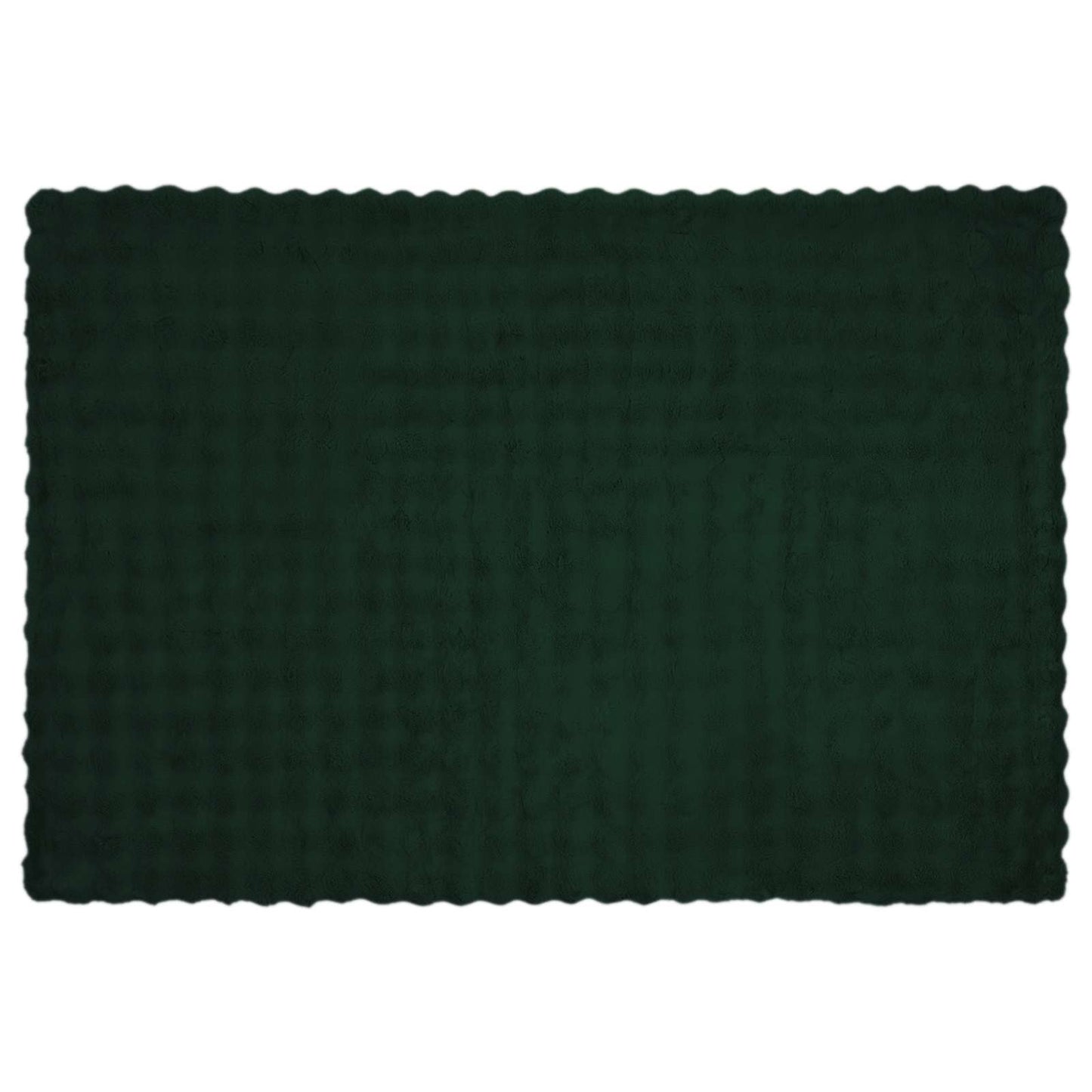 Coperta in Pelliccia di Coniglio Finta Verde Scuro 150 x 220 cm