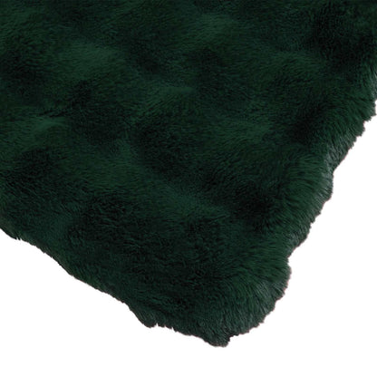 Coperta in Pelliccia di Coniglio Finta Verde Scuro 240 x 270 cm