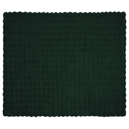 Coperta in Pelliccia di Coniglio Finta 4 pcs Verde Scuro