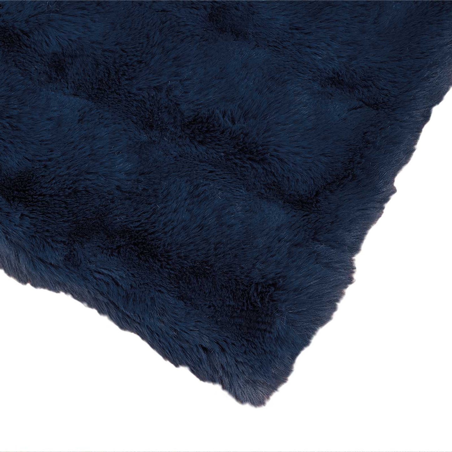 Coperta in Pelliccia di Coniglio Finta Blu Marino 240 x 270 cm