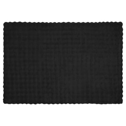 Coperta in Pelliccia di Coniglio Finta Nero 150 x 220 cm