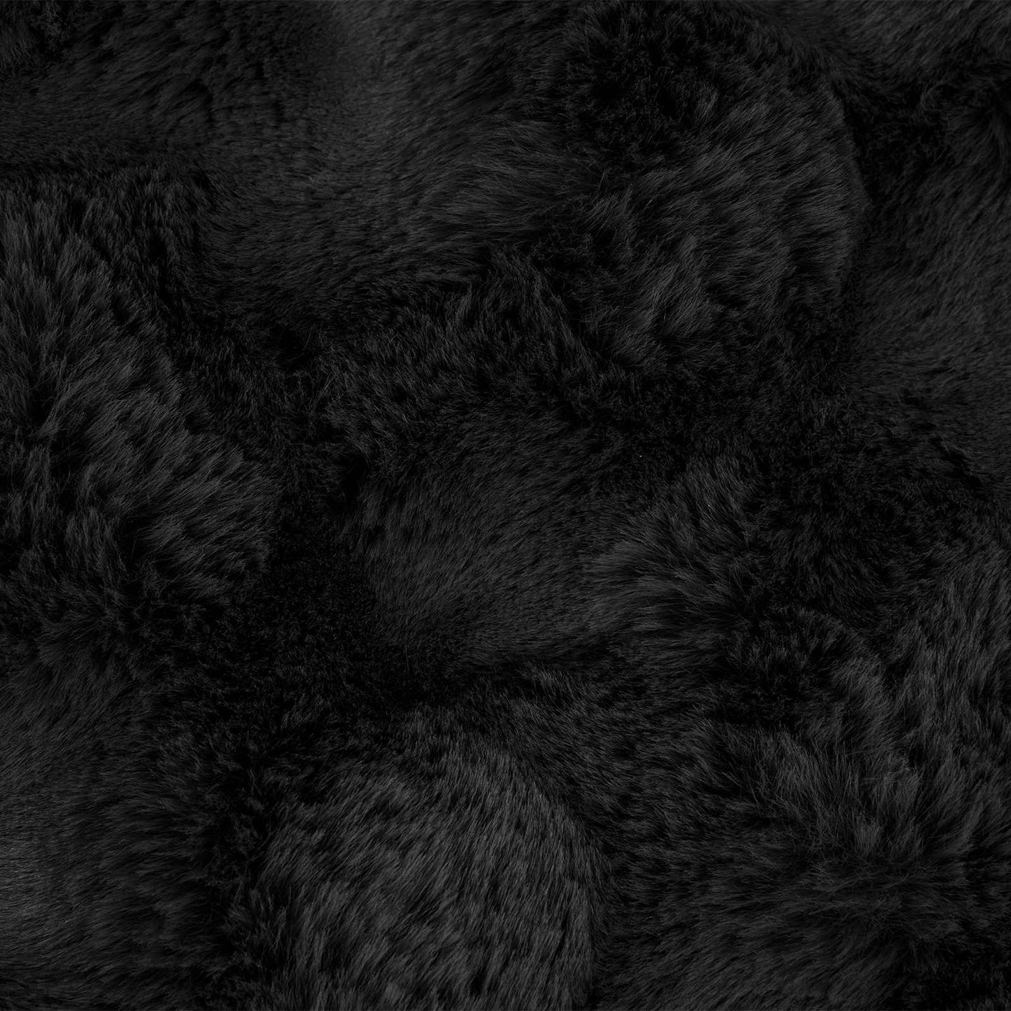 Coperta in Pelliccia di Coniglio Finta Nero 220 x 240 cm