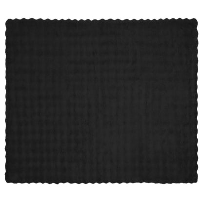 Coperta in Pelliccia di Coniglio Finta Nero 240 x 270 cm