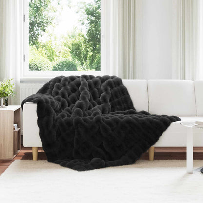 Coperta antiscivolo in sintetica di coniglio Olite 4 pcs Nero