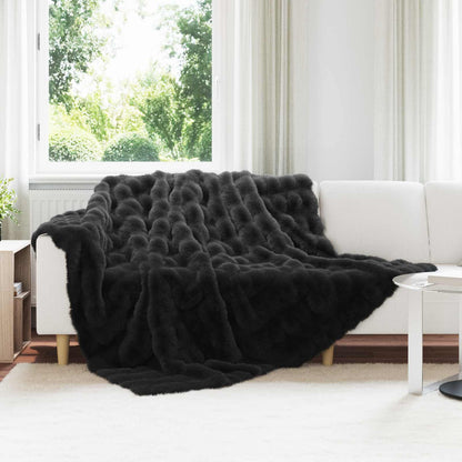 Coperta antiscivolo in sintetica di coniglio Olite 4 pcs Nero