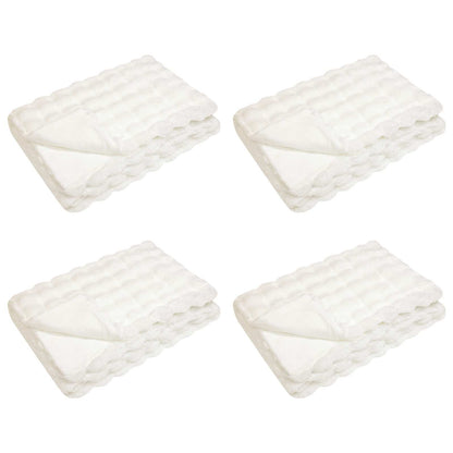 Coperta in Pelliccia di Coniglio Finta 4 pcs Bianco