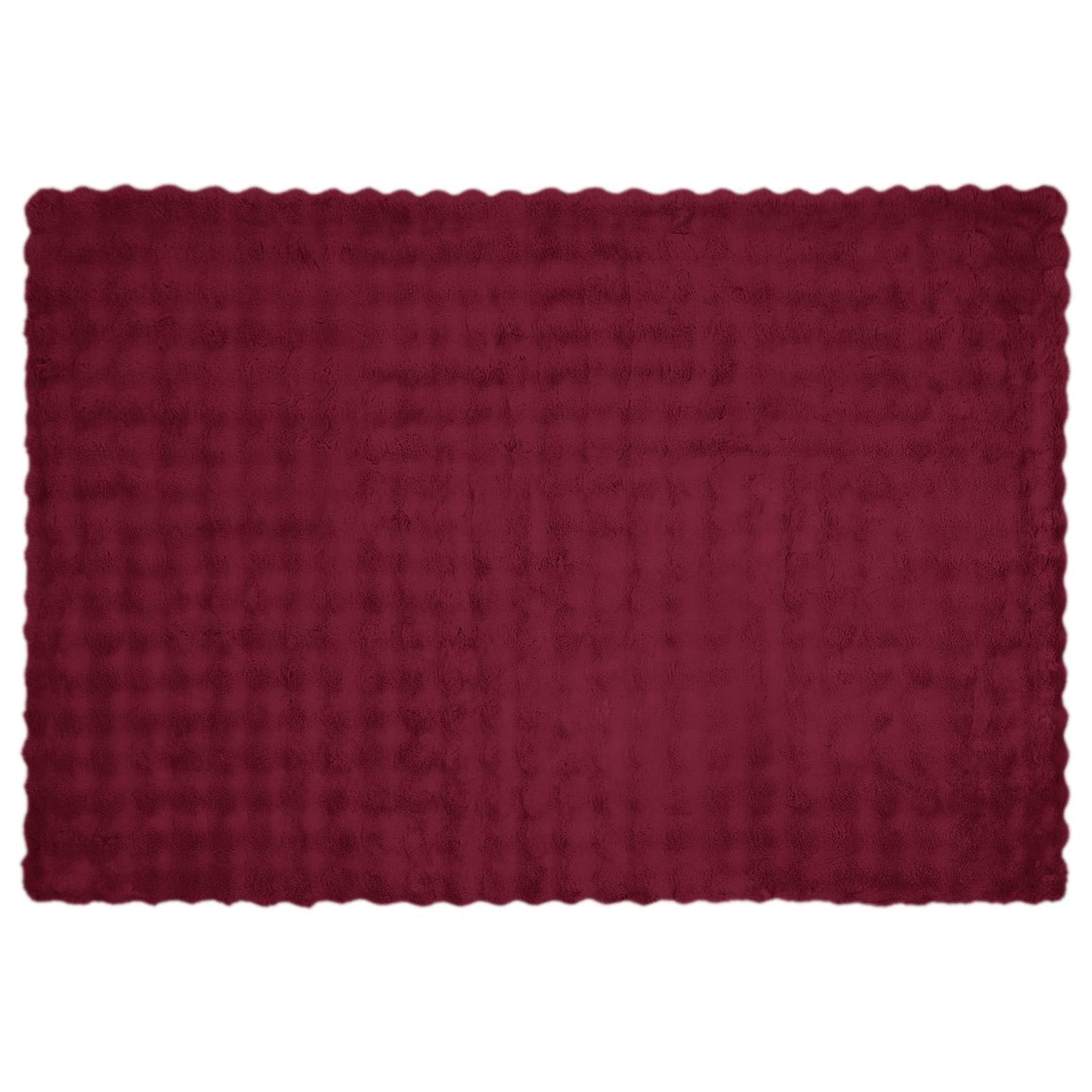 Coperta in Pelliccia di Coniglio Finta Rosso Bordeaux