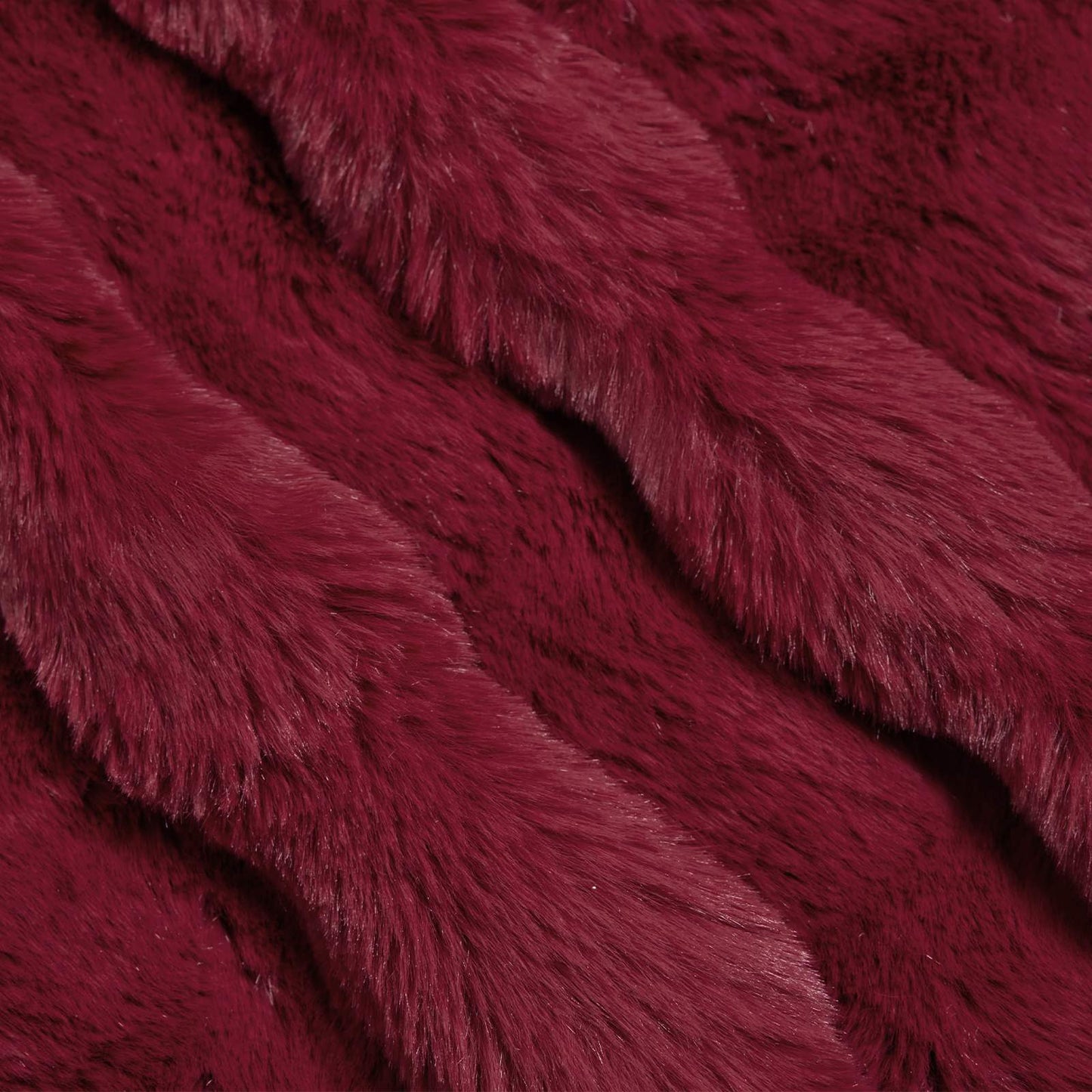 Coperta in Pelliccia di Coniglio Finta Rosso Bordeaux