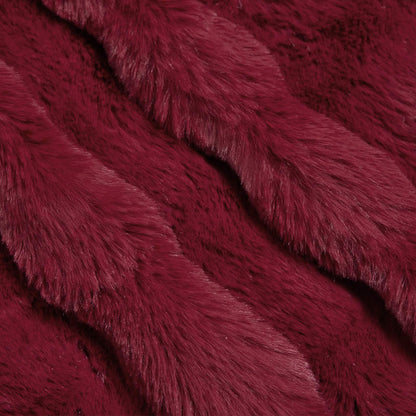 Coperta in Pelliccia di Coniglio Finta Rosso Bordeaux