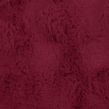Coperta in Pelliccia di Coniglio Finta Rosso Bordeaux