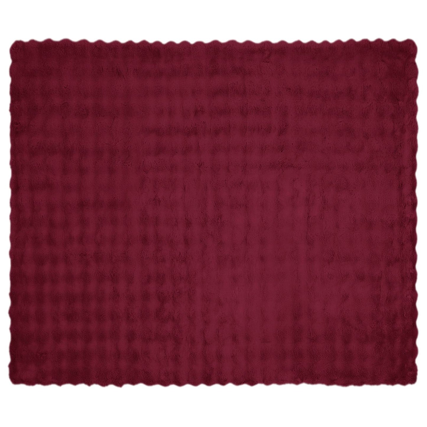 Coperta in Pelliccia di Coniglio Finta 4 pcs Rosso Bordeaux