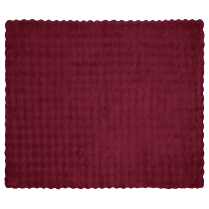 Coperta in Pelliccia di Coniglio Finta 4 pcs Rosso Bordeaux