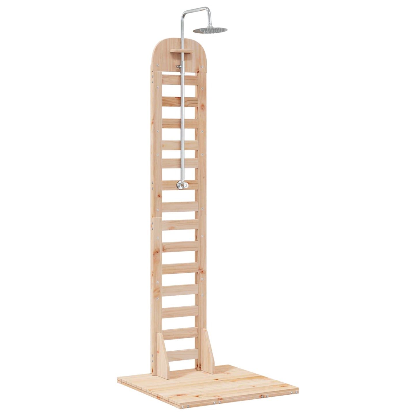 Doccia da esterno 223 cm Legno massello di pino e acciaio inox | homemem39
