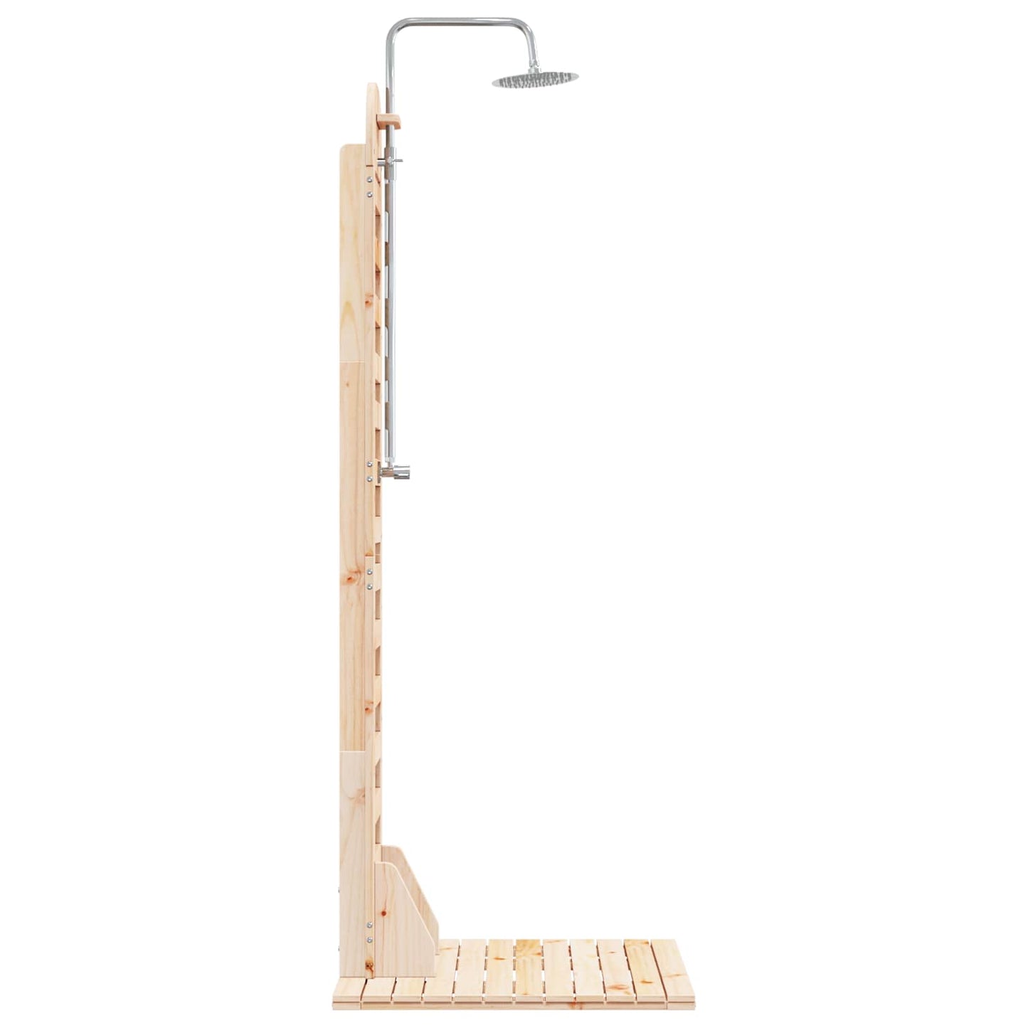 Doccia da esterno 223 cm Legno massello di pino e acciaio inox | homemem39