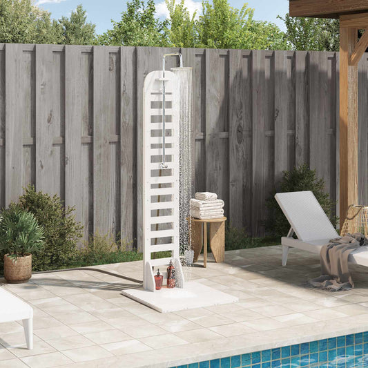 Doccia da esterno 223 cm Legno massello di pino e acciaio inox | homemem39