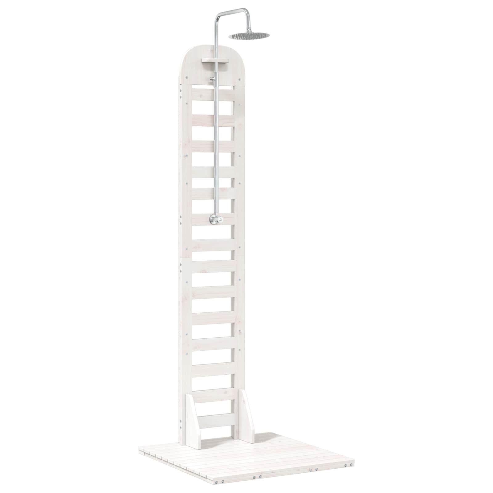 Doccia da esterno 223 cm Legno massello di pino e acciaio inox | homemem39